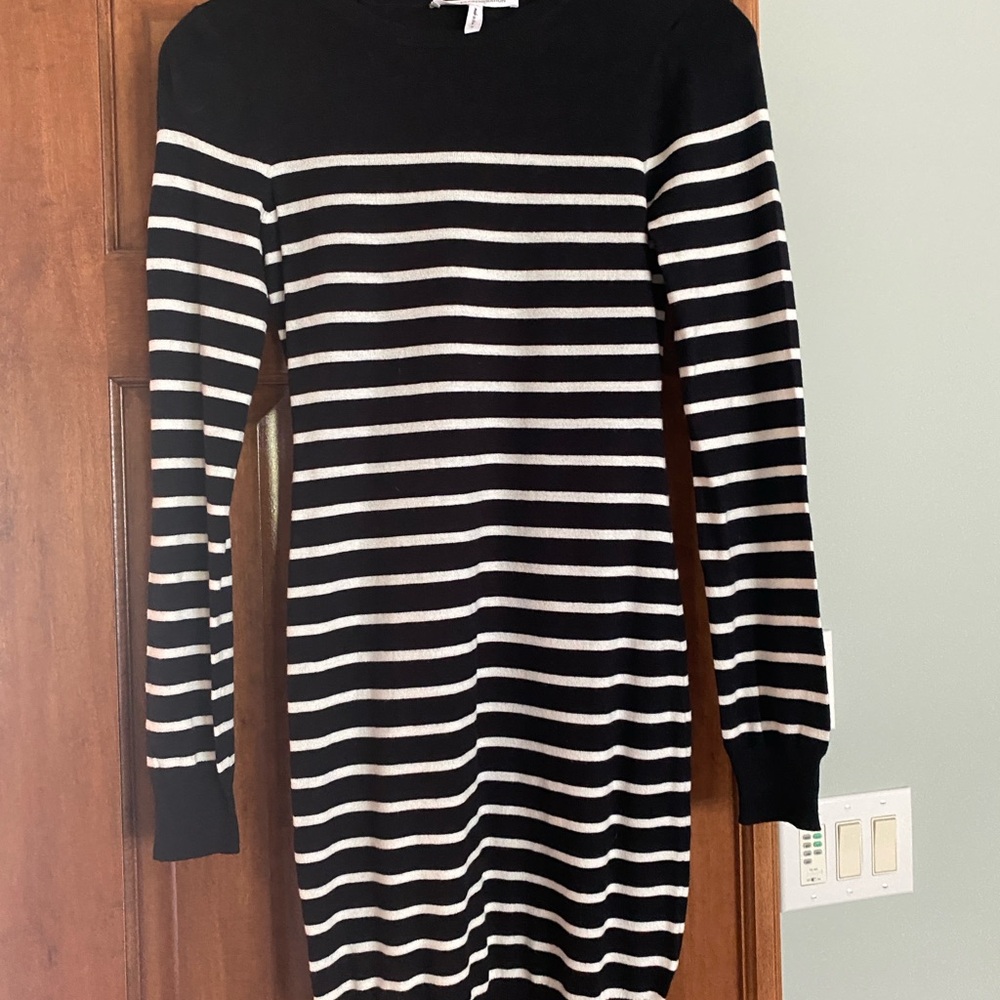 BCBGeneration Black and White Striped Mini Dress